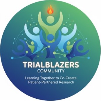 TrialBlazers Community logo: Learning Together to Co-Create Patient-Partnered Research